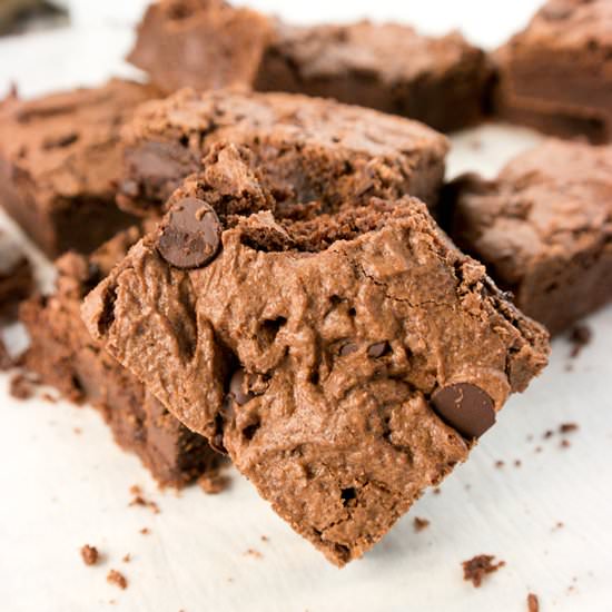 Fudgy Dark Chocolate Chip Brownies