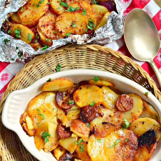 Grilled BBQ Potato Bundles