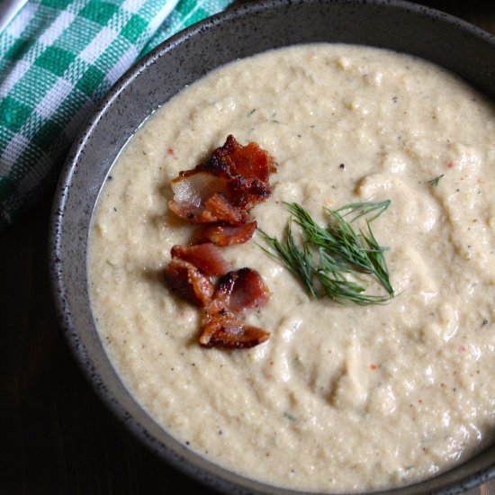 Creamy Celery Soup with Bacon