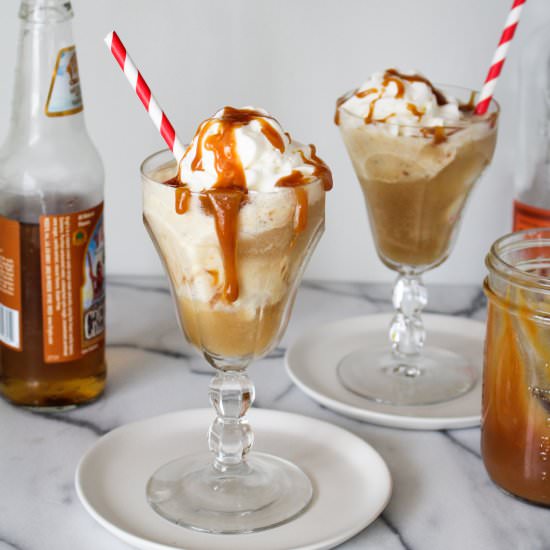 Boozy Caramel Ice Cream Floats