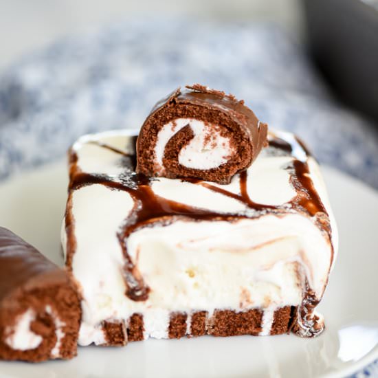 Swiss Rolls Ice Cream Cake