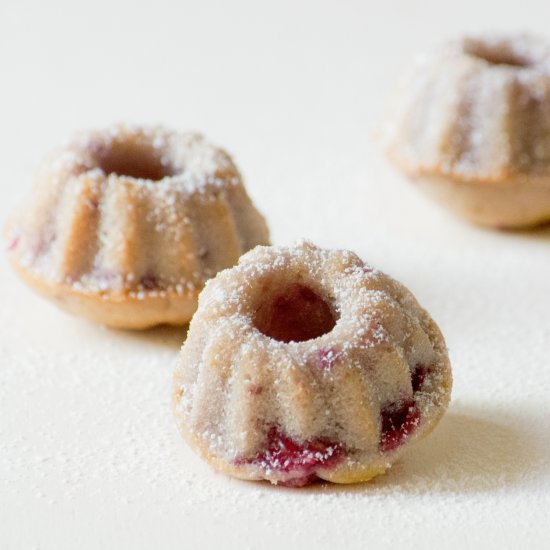 Mini Bundt Cake with Raspberries