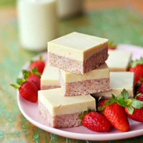 Strawberry, Lime & Macadamia Slice