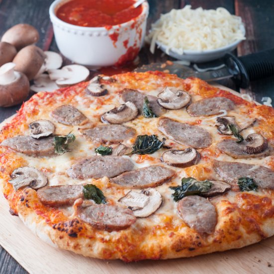 BBQ Italian Sausage & Mushroom Pizza