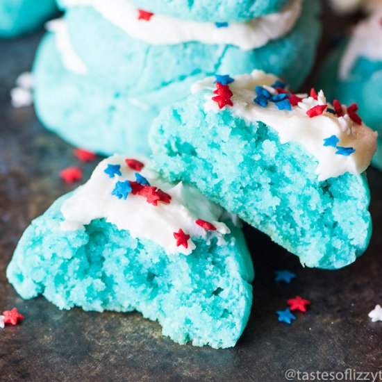 Patriotic Cake Mix Jello Cookies