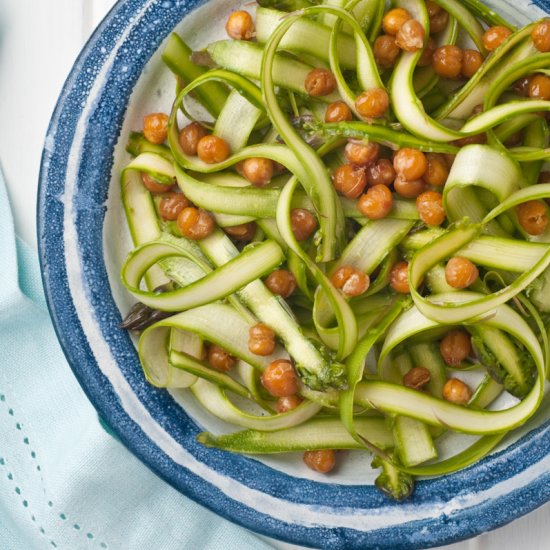 Shaved asparagus & chickpea salad