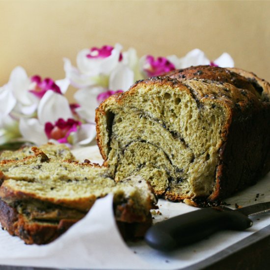 Matcha Black Sesame Babka