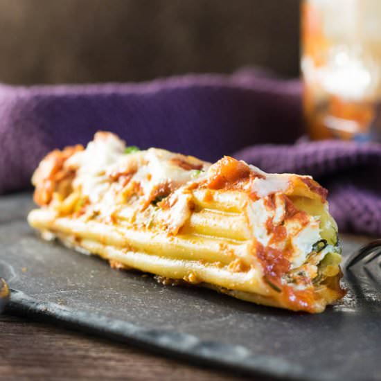 Spinach Artichoke Chicken Manicotti