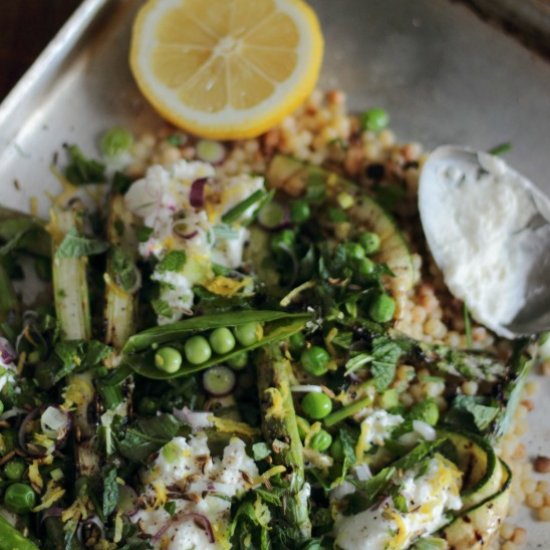 Courgette, Asparagus, Fregola Salad