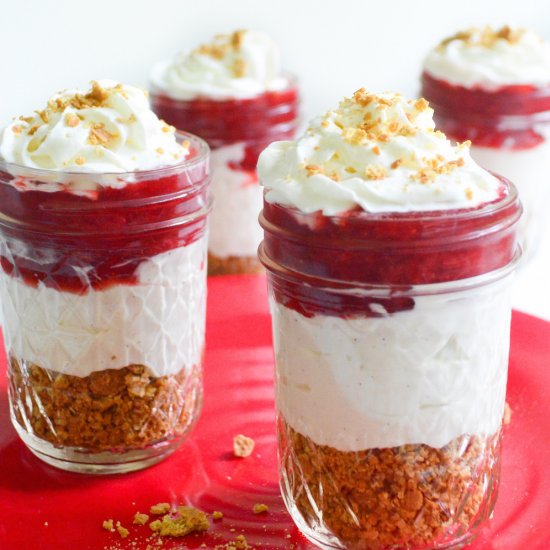 No Bake Rhubarb Cheesecake