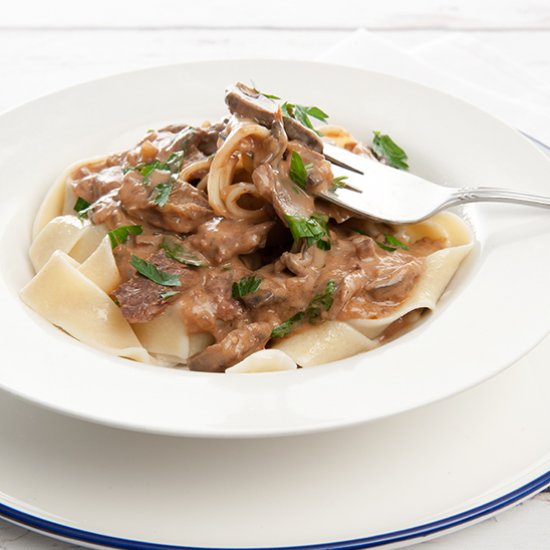 Slow Cooked Beef Stroganoff