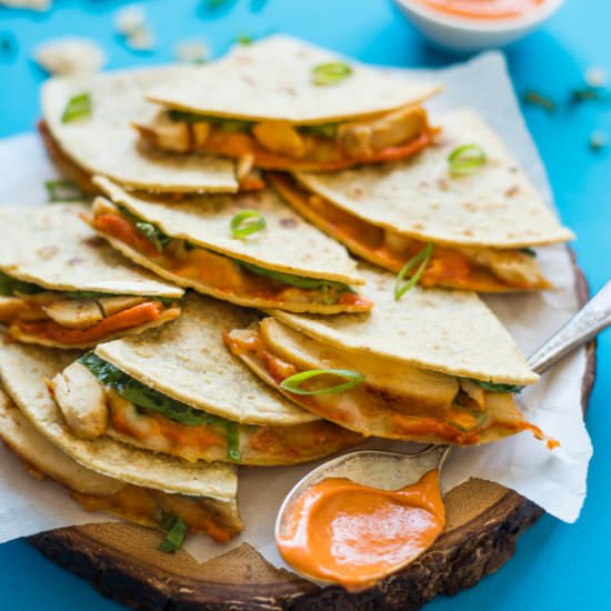 Korean Chicken Quesadillas