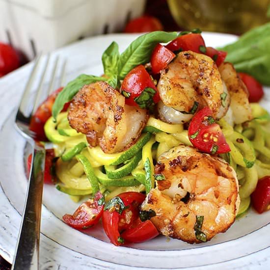 Garlicky Tomato-Basil Shrimp