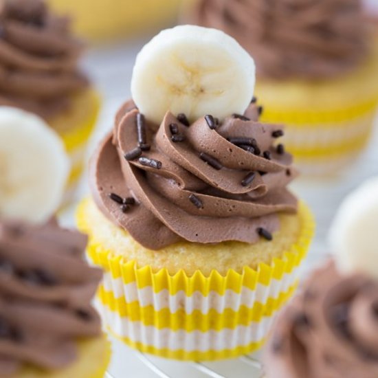 Banana Nutella Cupcakes