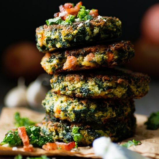 Kale and Bacon Cakes