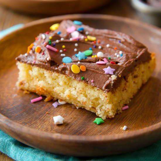 Yellow Cake with Chocolate Frosting