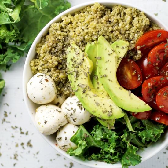 Caprese Quinoa and Avocado Bowl