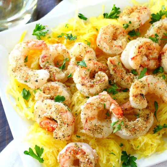 Grilled Shrimp and Spaghetti Squash