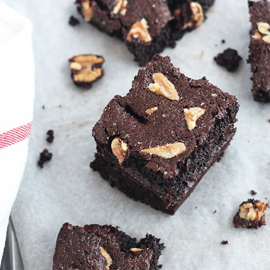 Salted Gluten Free Walnut Brownies