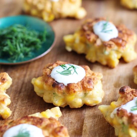 Sweet Corn Cakes with Dill