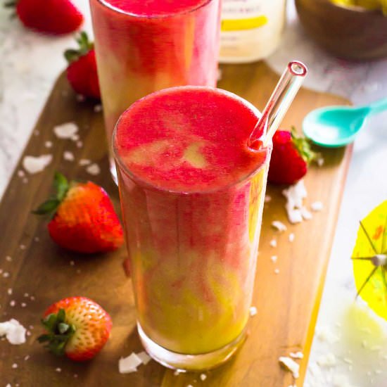 Strawberry Pineapple Coconut Smoothie