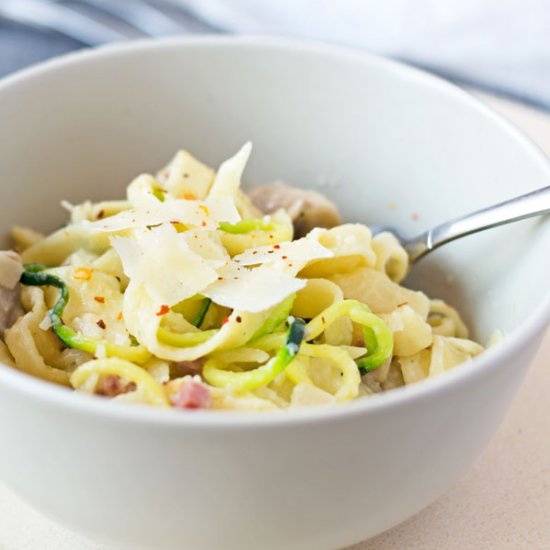 One-pot-pasta with mushrooms