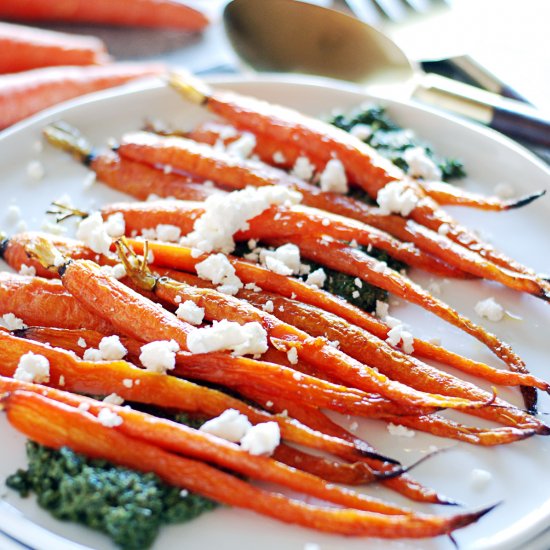 Oven Roasted Carrots with Pesto