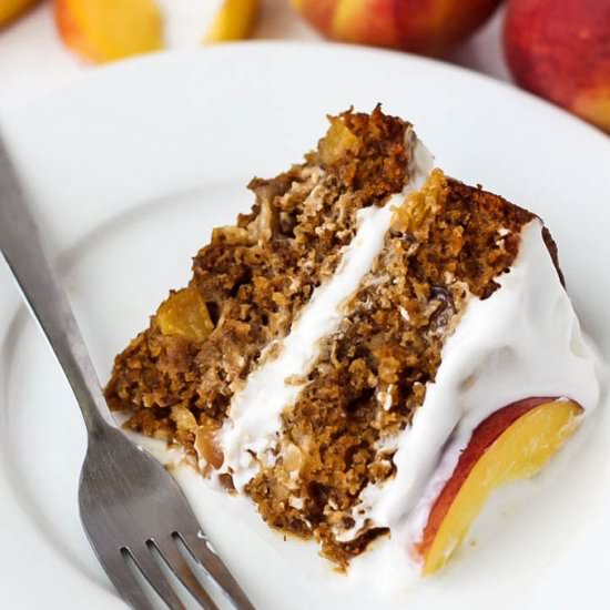 Vegan & GF Vanilla Peach Cake