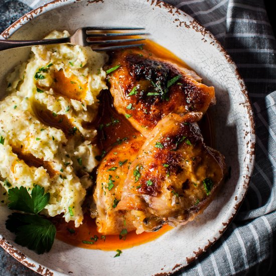 Crispy Braised Apricot Chicken