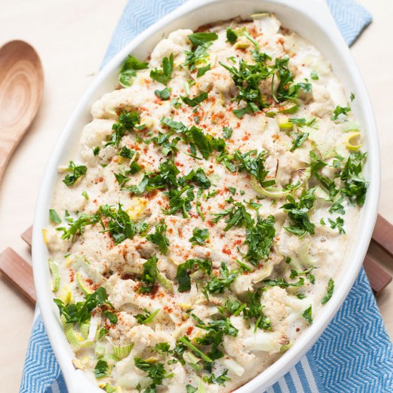 Healthy Cauliflower Leek Casserole