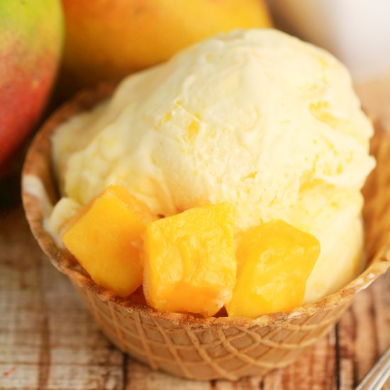 No-Churn Mango Ice Cream