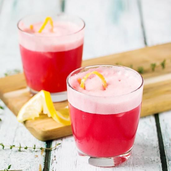 Gin Fizz with Raspberry Shrub