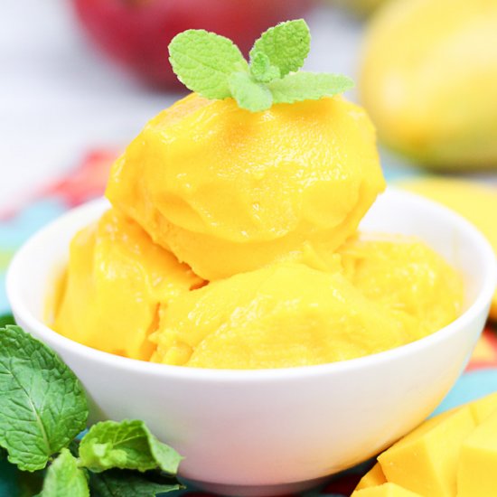 2 Ingredient Healthy Mango Sorbet