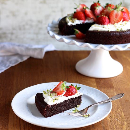 Chocolate Almond Olive Oil Cake