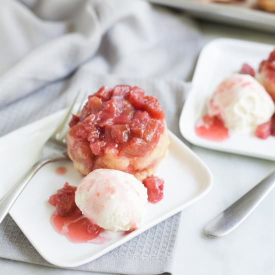 Rhubarb Upside-Down Cupcakes