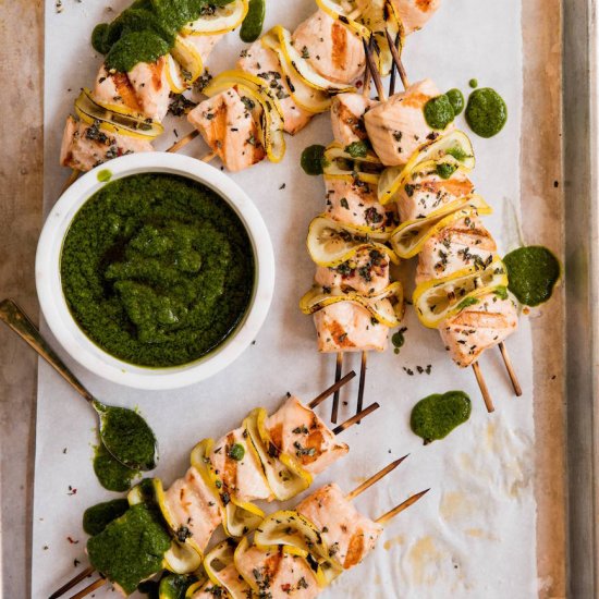 Grilled Salmon Skewers