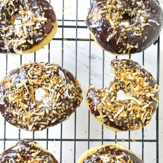 Dark Chocolate Coconut Donuts