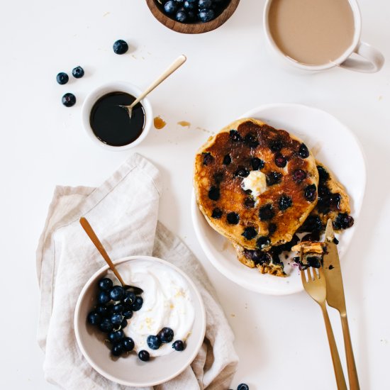 Lemon-Zested Blueberry Pancakes