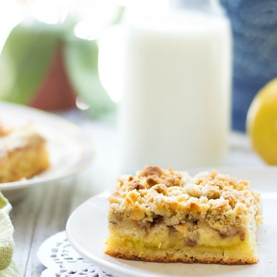 Rhubarb Coffee Cake w/ Lemon Filling