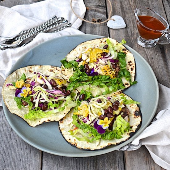 Black Bean Taco,  Lime Agave Slaw