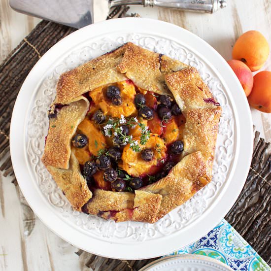 Apricot Blueberry Thyme Galette