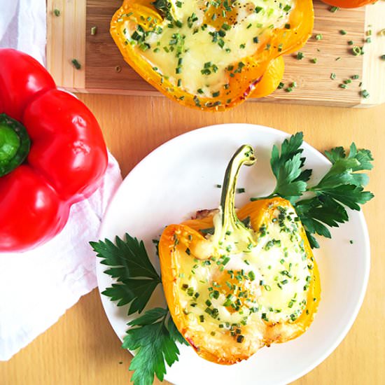 Cheesy Egg Stuffed Peppers