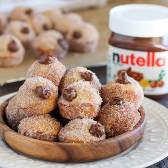 Nutella Stuffed Donut Holes