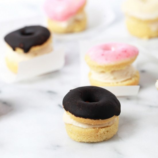 Mini Donut Ice Cream Sandwiches