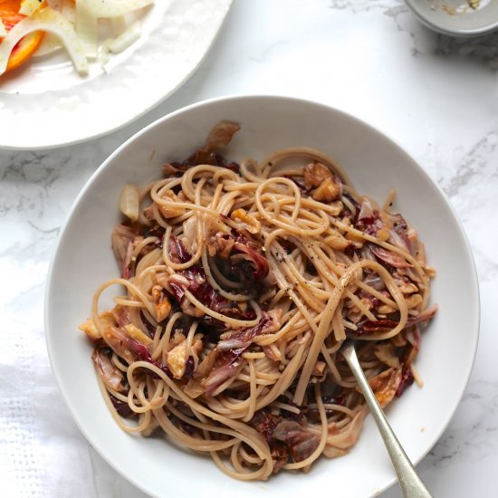 Radicchio and Walnut Spaghetti