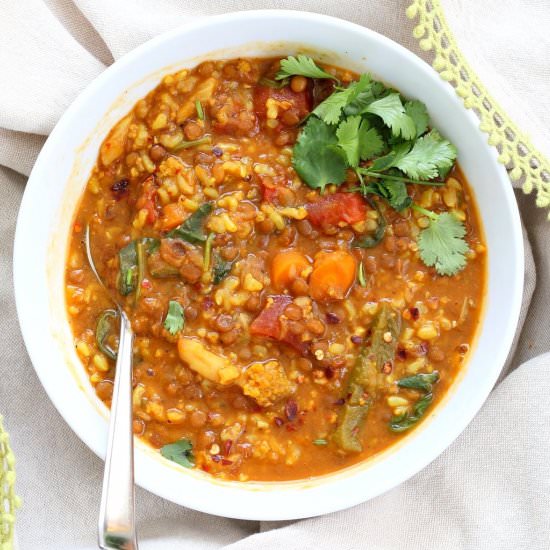 Lentil Brown Rice Soup