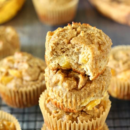 Paleo Banana Peach Muffins