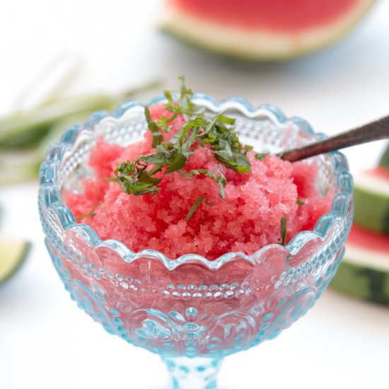 Watermelon Granita with Mint & Lime