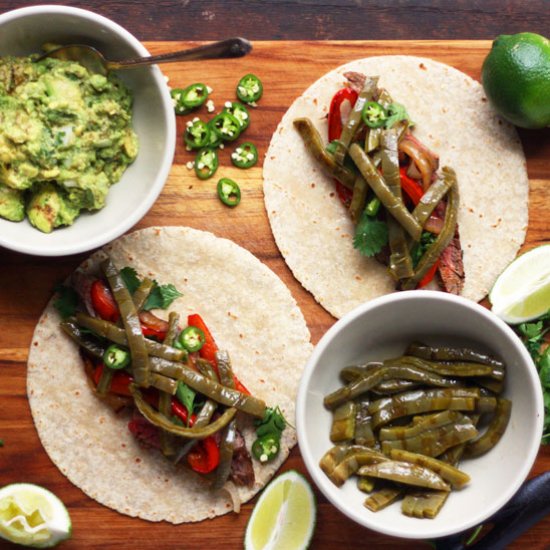 Carne Asada & Nopal Cactus Tacos