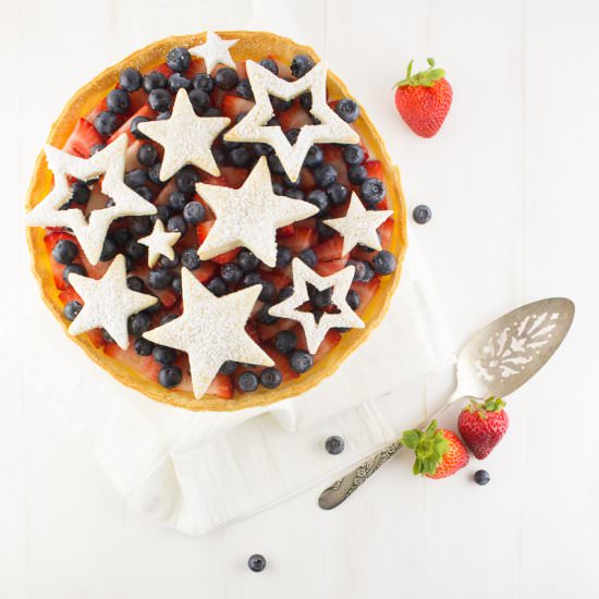 Red, white, and blue tart